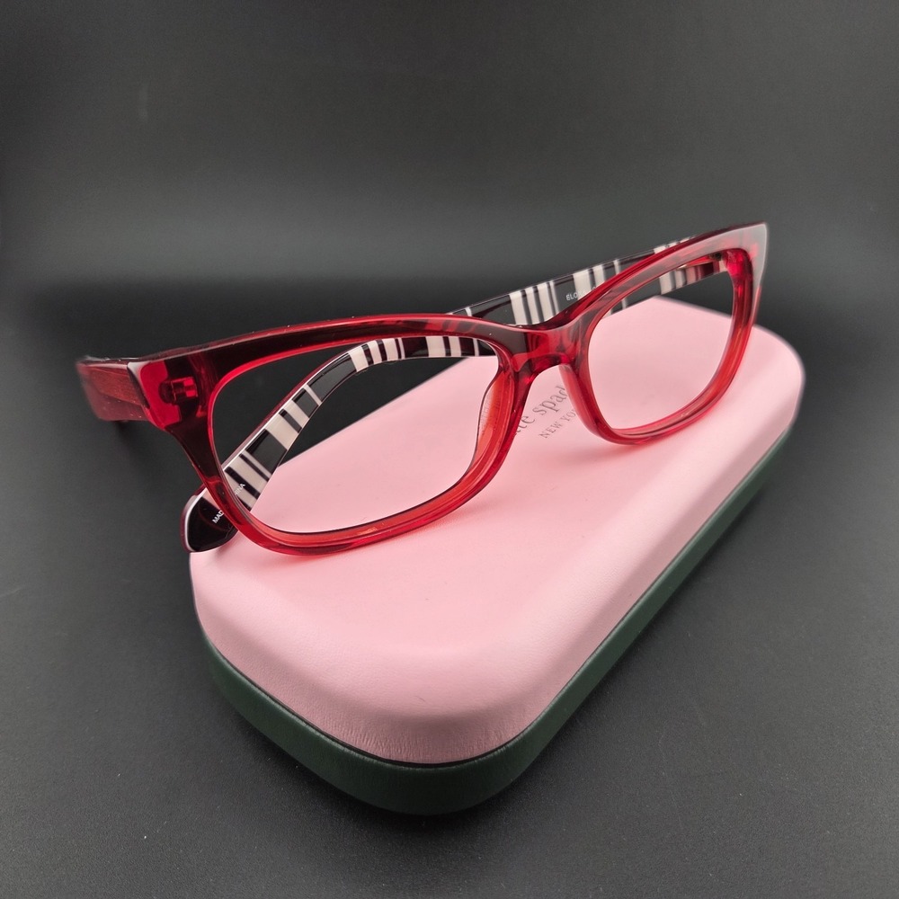 Kate Spade Elora 0QHH Eyeglasses FRAMES ONLY Women 52-16-135 Red Black Stripe